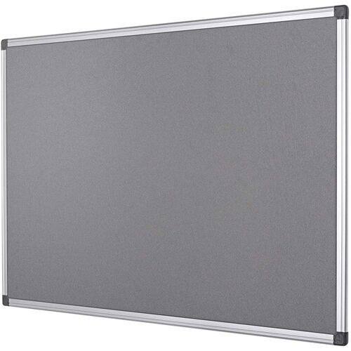 Bi-Office Textil-Pinnwand mit Aluminiumrahmen 120 x 120 cm grau