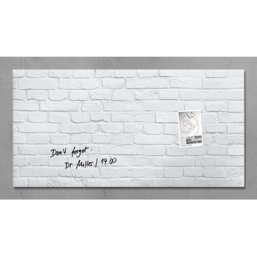 Sigel Glas-Magnettafel "artverum" 91 x 46 cm, weißer Klinker