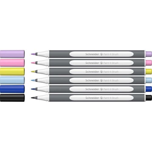 Schneider 6er Set Brushpen "Paint-It" V1, farbig sortiert