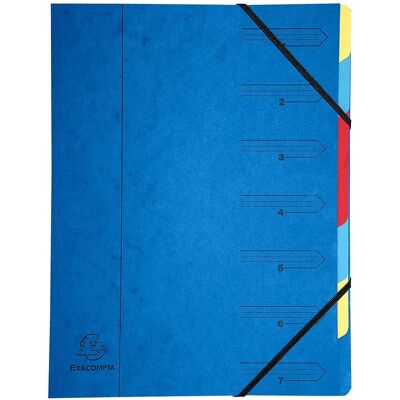 Exacompta Ordnungsmappe mit 7 Fächern, blau DIN A4 Exacompta Ordnungsmappe mit 7 Fächern, blau DIN A4