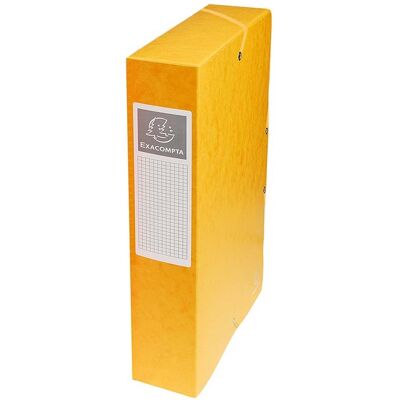 8 Exacompta Archivboxen, Colorspan-Karton, 600 g/m², DIN A4, Gummizug, RB 60 mm, gelb 8 Exacompta Archivboxen, Colorspan-Karton, 600 g/m², DIN A4, Gummizug, RB 60 mm, gelb