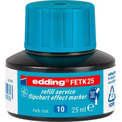 edding Nachfülltinte "FETK 25" Flipchart Effektmarker, 25ml, hellblau edding Nachfülltinte "FETK 25" Flipchart Effektmarker, 25ml, hellblau