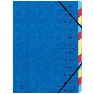 Exacompta Ordnungsmappe mit 12 Fächern, blau DIN A4 Exacompta Ordnungsmappe mit 12 Fächern, blau DIN A4