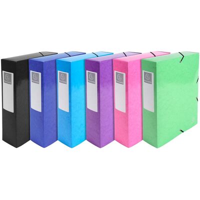 6 Exacompta Archivboxen "Iderama", 600 g/m², DIN A4 maxi, RB 80 mm, sortiert 6 Exacompta Archivboxen "Iderama", 600 g/m², DIN A4 maxi, RB 80 mm, sortiert