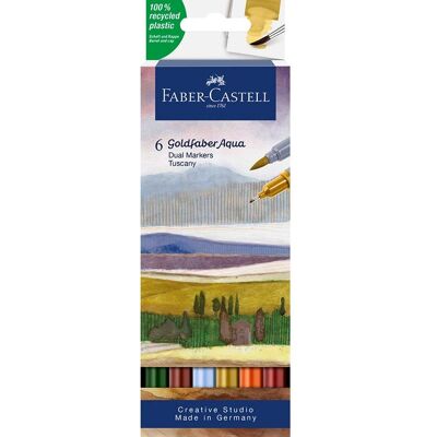 Faber-Castell Aquarell-Marker "Toskana" Goldfaber Aqua Dual, Lettering-Set, 6 Stück Faber-Castell Aquarell-Marker "Toskana" Goldfaber Aqua Dual, Lettering-Set, 6 Stück
