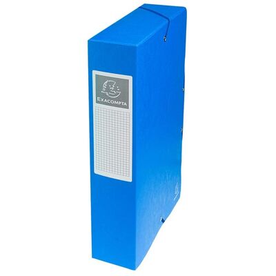 8 Exacompta Archivboxen, Colorspan-Karton, 600 g/m², DIN A4, Gummizug, RB 60 mm, blau 8 Exacompta Archivboxen, Colorspan-Karton, 600 g/m², DIN A4, Gummizug, RB 60 mm, blau