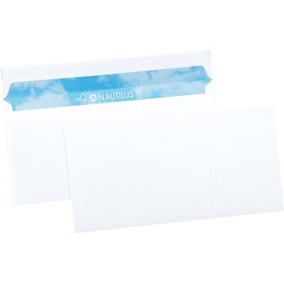 500 Briefumschläge "Nautilus Super White" DIN lang, mit Haftklebung, ohne Fenster 80 g/m² 500 Briefumschläge "Nautilus Super White" DIN lang, mit Haftklebung, ohne Fenster 80 g/m²
