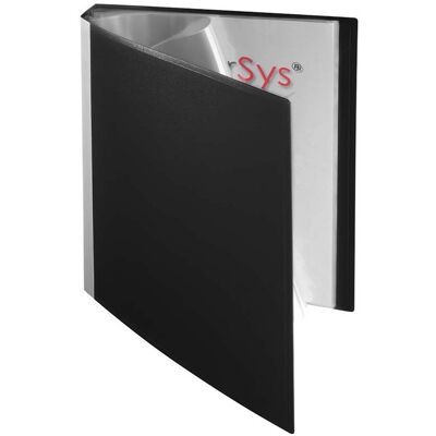 FolderSys Sichtbuch mit Rücken zum Selbstgestalten mit 40 Hüllen schwarz FolderSys Sichtbuch mit Rücken zum Selbstgestalten mit 40 Hüllen schwarz