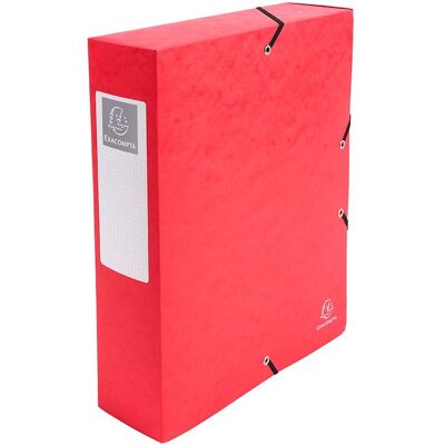 6 Exacompta Archivboxen, Colorspan-Karton, 600 g/m², DIN A4 maxi, RB 80 mm, rot 6 Exacompta Archivboxen, Colorspan-Karton, 600 g/m², DIN A4 maxi, RB 80 mm, rot