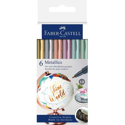 Faber-Castell Permanent-Marker "Metallics", 6er-Set Faber-Castell Permanent-Marker "Metallics", 6er-Set