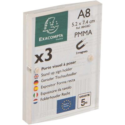 EXACOMPTA - A8 - Kristall - 3er-Pack - Displayhalter EXACOMPTA - A8 - Kristall - 3er-Pack - Displayhalter