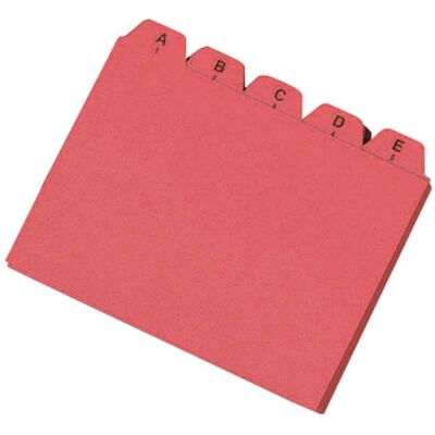 " Karteiregister A-Z DIN A5, 25 Stk. aus Recyclingkarton, rot " Karteiregister A-Z DIN A5, 25 Stk. aus Recyclingkarton, rot