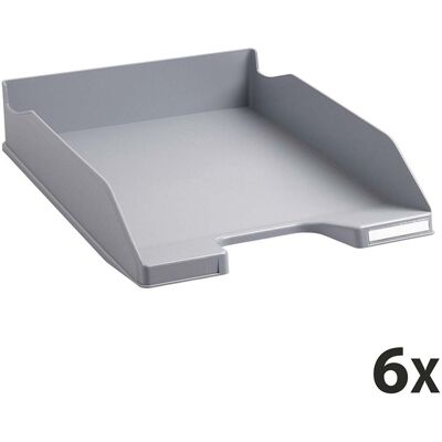 6 Exacompta Briefablagen Combo Midi "Office", DIN A4+, 500 Blatt, steingrau 6 Exacompta Briefablagen Combo Midi "Office", DIN A4+, 500 Blatt, steingrau
