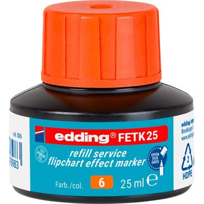 edding Nachfülltinte "FETK 25" Flipchart Effektmarker, 25ml, orange edding Nachfülltinte "FETK 25" Flipchart Effektmarker, 25ml, orange