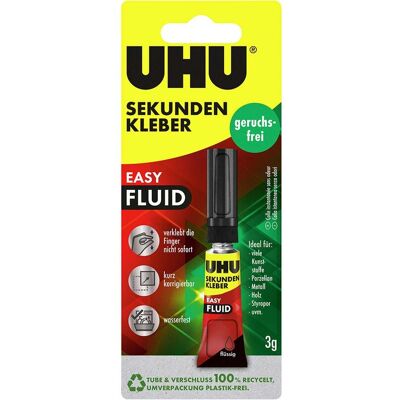 UHU Sekundenkleber "EASY" flüssig, 3 g UHU Sekundenkleber "EASY" flüssig, 3 g