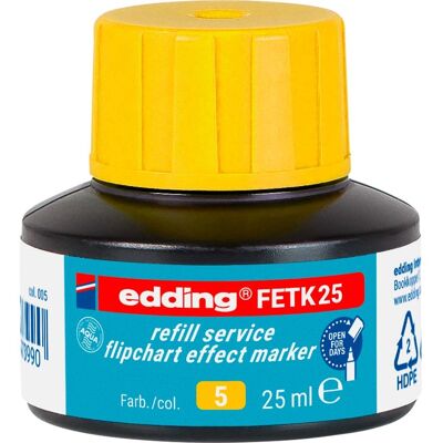 edding Nachfülltinte "FETK 25" Flipchart Effektmarker, 25ml, gelb edding Nachfülltinte "FETK 25" Flipchart Effektmarker, 25ml, gelb