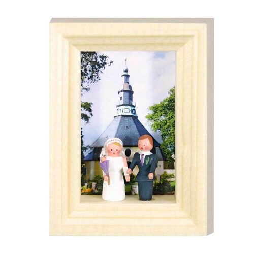 Miniatur-Holzbild »Hochzeit«