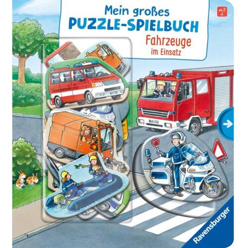 Ravensburger Verlag Mein großes Puzzle-Spielbuch: Fahrzeuge im Einsatz