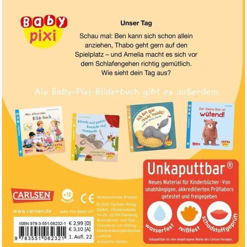 Carlsen Verlag GmbH Baby Pixi (unkaputtbar) 117: VE 5 Unser Tag (5 Exemplare)