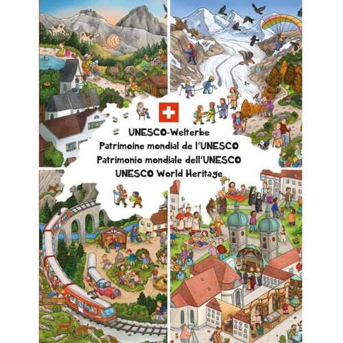 Adrian Wimmelbuchverlag UNESCO-Welterbe Wimmelbuch Schweiz