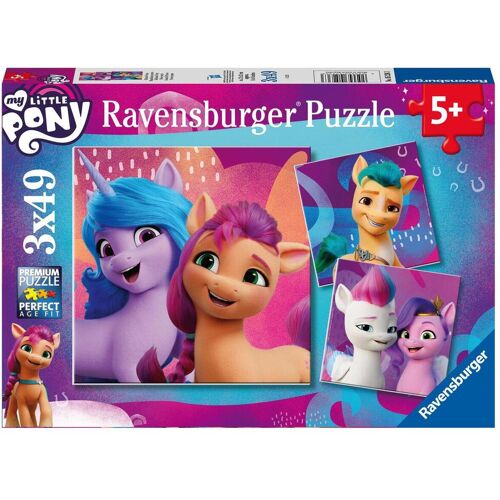 Ravensburger Spieleverlag Ravensburger Kinderpuzzle - My little Pony Movie - 3x49 Teile. Puzzle für Kinder...