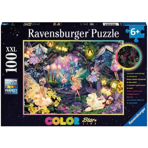 Ravensburger Spieleverlag Ravensburger Kinderpuzzle - Leuchtende Waldfeen - 100 Teile Puzzle für Kinder ab...