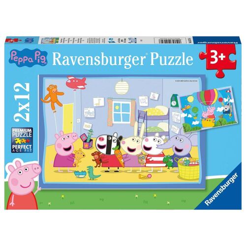 Ravensburger Spieleverlag Ravensburger Kinderpuzzle 05574 - Peppas Abenteuer - 2x12 Teile Peppa Pig Puzzle...
