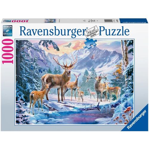 Ravensburger Spieleverlag Ravensburger Puzzle 19949 - Rehe und Hirsche im Winter - 1000 Teile Puzzle für E...