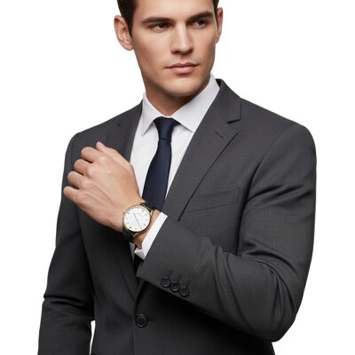 Pierre Cardin Herren Armband-Uhr in Geschenkbox analoge Quarz-Uhr mit Leder-Armband 3ATM 40mm CPI.2015 Silber/Gold/Schwarz - männlich - Size: One-Size Pierre Cardin Herren Armband-Uhr in Geschenkbox analoge Quarz-Uhr mit Leder-Armband 3ATM 40mm CPI.2015 Silber/Gold/Schwarz - männlich - Size: One-Size