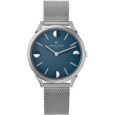 Pierre Cardin Herren Armband-Uhr analoge Quarz-Uhr mit Edelstahl-Armband 3ATM 40mm CPI.2013 Silber/Blau - männlich - Size: One-Size Pierre Cardin Herren Armband-Uhr analoge Quarz-Uhr mit Edelstahl-Armband 3ATM 40mm CPI.2013 Silber/Blau - männlich - Size: One-Size