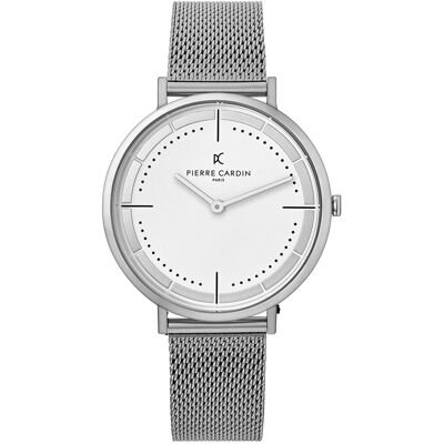 Pierre Cardin Herren Armband-Uhr analoge Quarz-Uhr mit Edelstahl-Armband 3ATM 41mm CBV.1027 Silber - männlich - Size: One-Size Pierre Cardin Herren Armband-Uhr analoge Quarz-Uhr mit Edelstahl-Armband 3ATM 41mm CBV.1027 Silber - männlich - Size: One-Size