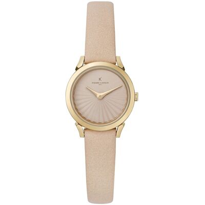 Pierre Cardin Damen Armband-Uhr schlichtes Ziffernblatt analoge Quarz-Uhr mit Leder-Armband 3ATM 27mm CPI.2508 Beige/Gold - weiblich - Size: One-Size Pierre Cardin Damen Armband-Uhr schlichtes Ziffernblatt analoge Quarz-Uhr mit Leder-Armband 3ATM 27mm CPI.2508 Beige/Gold - weiblich - Size: One-Size