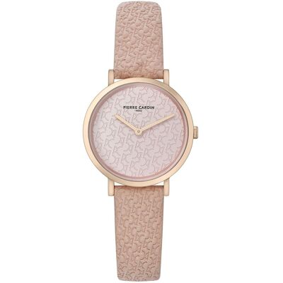 Pierre Cardin Damen Armband-Uhr mit Marken-Kürzel-Print analoge Quarz-Uhr mit Leder-Armband 3ATM 31mm CBV.1504 Rosa - weiblich - Size: One-Size Pierre Cardin Damen Armband-Uhr mit Marken-Kürzel-Print analoge Quarz-Uhr mit Leder-Armband 3ATM 31mm CBV.1504 Rosa - weiblich - Size: One-Size