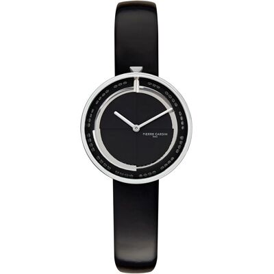 Pierre Cardin Damen Armband-Uhr modernes Ziffernblatt analoge Quarz-Uhr mit Leder-Armband 3ATM 32mm CMA.0000 Schwarz/Silber - weiblich - Size: One-Size Pierre Cardin Damen Armband-Uhr modernes Ziffernblatt analoge Quarz-Uhr mit Leder-Armband 3ATM 32mm CMA.0000 Schwarz/Silber - weiblich - Size: One-Size