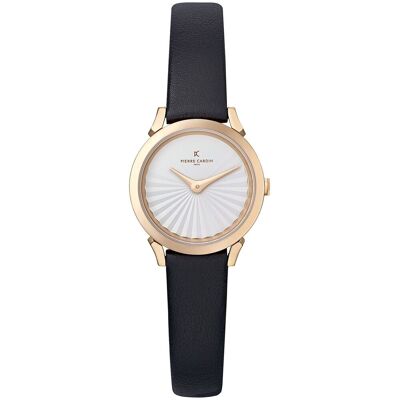 Pierre Cardin Damen Armband-Uhr Zweizeiger-Uhr analoge Quarz-Uhr mit Leder-Armband 3ATM 27mm CPI.2501 Schwarz/Rose-Gold - weiblich - Size: One-Size Pierre Cardin Damen Armband-Uhr Zweizeiger-Uhr analoge Quarz-Uhr mit Leder-Armband 3ATM 27mm CPI.2501 Schwarz/Rose-Gold - weiblich - Size: One-Size