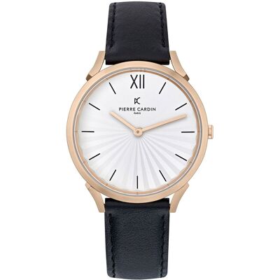 Pierre Cardin Damen Armband-Uhr schlichtes Ziffernblatt analoge Quarz-Uhr mit Leder-Armband 3ATM 40mm CPI.2003 Schwarz/Gold - weiblich - Size: One-Size Pierre Cardin Damen Armband-Uhr schlichtes Ziffernblatt analoge Quarz-Uhr mit Leder-Armband 3ATM 40mm CPI.2003 Schwarz/Gold - weiblich - Size: One-Size