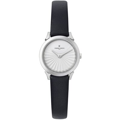 Pierre Cardin Damen Armband-Uhr schlichtes Ziffernblatt analoge Quarz-Uhr mit Leder-Armband 3ATM 27mm CPI.2507 Schwarz/Weiß/Silber - weiblich - Size: One-Size Pierre Cardin Damen Armband-Uhr schlichtes Ziffernblatt analoge Quarz-Uhr mit Leder-Armband 3ATM 27mm CPI.2507 Schwarz/Weiß/Silber - weiblich - Size: One-Size