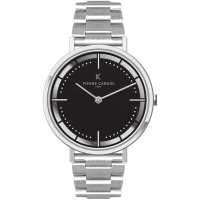 Pierre Cardin Herren zeitlose Armband-Uhr mit Faltschließe analoge Quarz-Uhr mit Edelstahl-Armband 3ATM 41mm CBV.1028 Silber - männlich - Size: One-Size Pierre Cardin Herren zeitlose Armband-Uhr mit Faltschließe analoge Quarz-Uhr mit Edelstahl-Armband 3ATM 41mm CBV.1028 Silber - männlich - Size: One-Size