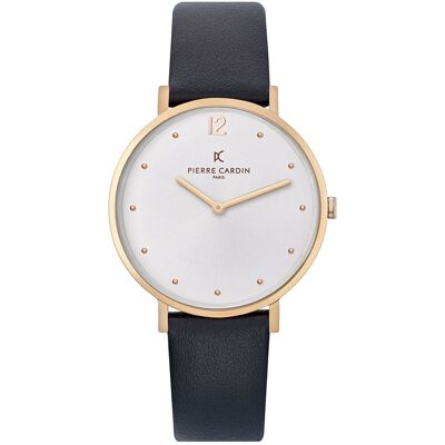 Pierre Cardin Damen schlichte Armband-Uhr analoge Quarz-Uhr mit Leder-Armband 3ATM 39mm CBV.1014 Schwarz/Weiß/Gold - weiblich - Size: One-Size Pierre Cardin Damen schlichte Armband-Uhr analoge Quarz-Uhr mit Leder-Armband 3ATM 39mm CBV.1014 Schwarz/Weiß/Gold - weiblich - Size: One-Size