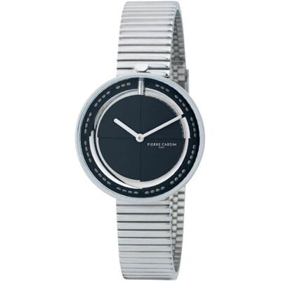 Pierre Cardin Damen Armband-Uhr zeitloses Ziffernblatt analoge Quarz-Uhr mit Edelstahl-Armband 3ATM 32mm CMA.0008 Silber/Schwarz - weiblich - Size: One-Size Pierre Cardin Damen Armband-Uhr zeitloses Ziffernblatt analoge Quarz-Uhr mit Edelstahl-Armband 3ATM 32mm CMA.0008 Silber/Schwarz - weiblich - Size: One-Size