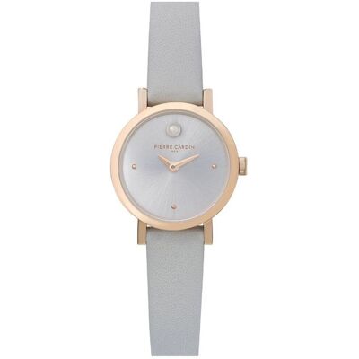 Pierre Cardin Damen Zweizeiger-Armband-Uhr Ziffernblatt mit silbernen Kreis-Details analoge Quarz-Uhr mit Leder-Armband 3ATM 27mm CCM.0506 Grau/Rose-Gold - weiblich - Size: One-Size Pierre Cardin Damen Zweizeiger-Armband-Uhr Ziffernblatt mit silbernen Kreis-Details analoge Quarz-Uhr mit Leder-Armband 3ATM 27mm CCM.0506 Grau/Rose-Gold - weiblich - Size: One-Size