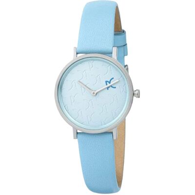 Pierre Cardin Damen Armband-Uhr mit Marken-Kürzel-Print analoge Quarz-Uhr mit Leder-Armband 3ATM 31mm CBV.1521 Blau/Silber - weiblich - Size: One-Size Pierre Cardin Damen Armband-Uhr mit Marken-Kürzel-Print analoge Quarz-Uhr mit Leder-Armband 3ATM 31mm CBV.1521 Blau/Silber - weiblich - Size: One-Size