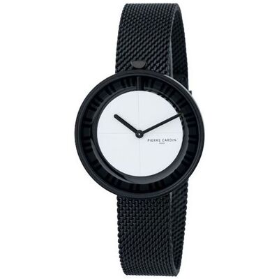 Pierre Cardin Damen Armband-Uhr zeitloses Ziffernblatt analoge Quarz-Uhr mit Edelstahl-Armband 3ATM 32mm CMA.0018 Schwarz/Weiß - weiblich - Size: One-Size Pierre Cardin Damen Armband-Uhr zeitloses Ziffernblatt analoge Quarz-Uhr mit Edelstahl-Armband 3ATM 32mm CMA.0018 Schwarz/Weiß - weiblich - Size: One-Size