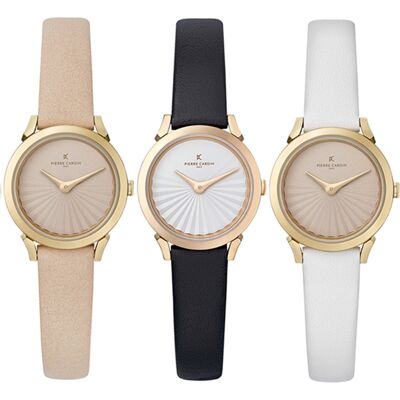 Pierre Cardin Damen Armband-Uhr schlichtes Ziffernblatt analoge Quarz-Uhr mit Leder-Armband 3ATM 27mm CPI.250 Beige, Schwarz, Weiß, Rosa - weiblich - Size: One-Size Pierre Cardin Damen Armband-Uhr schlichtes Ziffernblatt analoge Quarz-Uhr mit Leder-Armband 3ATM 27mm CPI.250 Beige, Schwarz, Weiß, Rosa - weiblich - Size: One-Size
