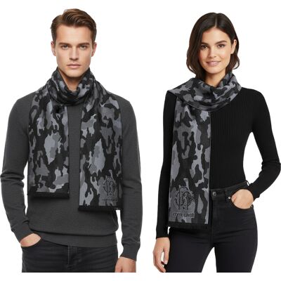edler roberto cavalli Schal für Damen und Herren Halstuch aus reiner Wolle WOV06600004-01198 Schwarz/Grau - neutral - Size: One-Size edler roberto cavalli Schal für Damen und Herren Halstuch aus reiner Wolle WOV06600004-01198 Schwarz/Grau - neutral - Size: One-Size