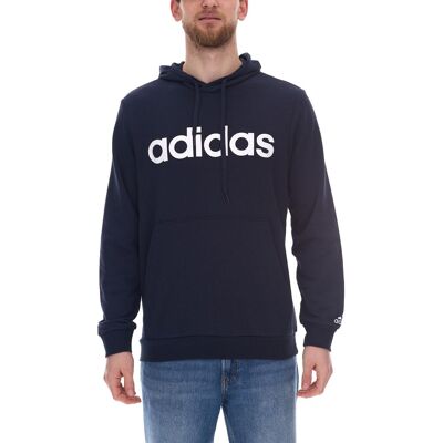 adidas Essentials French Terry Linear Logo Hoodie nachhaltiger Herren Sweater mit Kängurutasche GK9066 Blau - männlich - Size: M adidas Essentials French Terry Linear Logo Hoodie nachhaltiger Herren Sweater mit Kängurutasche GK9066 Blau - männlich - Size: M