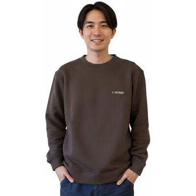 STONES Herren Pullover Baumwoll-Sweater Rundhals-Ausschnitt Oversize Schnitt Sweatshirt 400gsm Dunkel-Braun - männlich - Size: XS STONES Herren Pullover Baumwoll-Sweater Rundhals-Ausschnitt Oversize Schnitt Sweatshirt 400gsm Dunkel-Braun - männlich - Size: XS