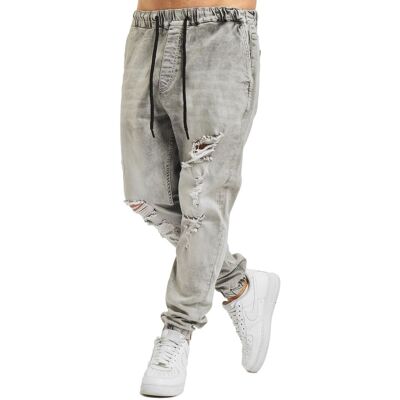 vsct Noah Antifit-Jeans mit Bündchen und Schnürsenkeln, Grau - männlich - Size: S vsct Noah Antifit-Jeans mit Bündchen und Schnürsenkeln, Grau - männlich - Size: S