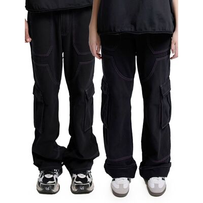 DWD! Studioz DWD Studioz Unisex Sao Paulo Cargo-Hosen für Damen oder Herren Denim-Hose mit großen Beintaschen Schwarz - neutral - Size: W36 DWD! Studioz DWD Studioz Unisex Sao Paulo Cargo-Hosen für Damen oder Herren Denim-Hose mit großen Beintaschen Schwarz - neutral - Size: W36