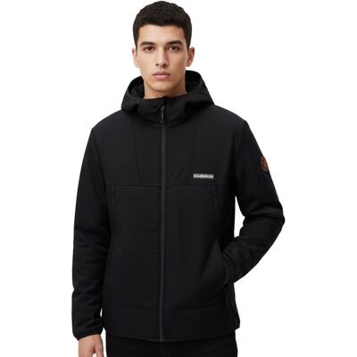 NAPAPIJRI A-Biois atmungsaktive Softshell-Jacke Herren Übergangs-Jacke mit Kapuze NP0A88TN9411 Schwarz - männlich - Size: XXL NAPAPIJRI A-Biois atmungsaktive Softshell-Jacke Herren Übergangs-Jacke mit Kapuze NP0A88TN9411 Schwarz - männlich - Size: XXL